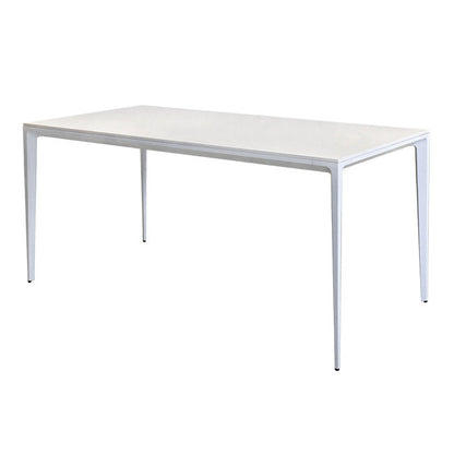 Metal Contemporary Rectangular Dining Table White Sintered Stone Table with 4 Legs Clearhalo ' dining_table' 'Dining Tables & Seating' 'Dining Tables' 'Furniture' 'furniture_dining_table' 'Kitchen & Dining Furniture' 'kitchen&dining_furn' 'kitchen' 'kitchen_dining_table' 3643031