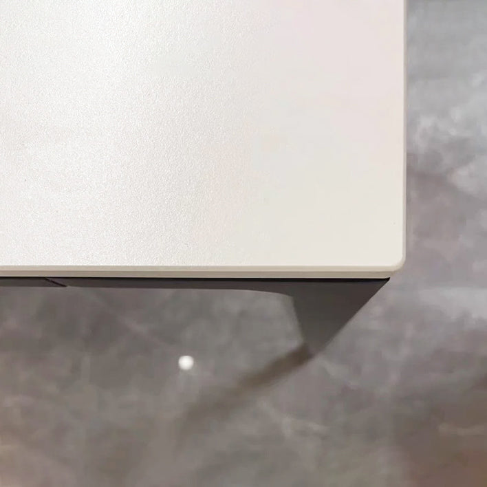 Metal Contemporary Rectangular Dining Table White Sintered Stone Table with 4 Legs Clearhalo ' dining_table' 'Dining Tables & Seating' 'Dining Tables' 'Furniture' 'furniture_dining_table' 'Kitchen & Dining Furniture' 'kitchen&dining_furn' 'kitchen' 'kitchen_dining_table' 3643032