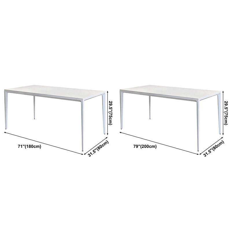 Metal Contemporary Rectangular Dining Table White Sintered Stone Table with 4 Legs Clearhalo ' dining_table' 'Dining Tables & Seating' 'Dining Tables' 'Furniture' 'furniture_dining_table' 'Kitchen & Dining Furniture' 'kitchen&dining_furn' 'kitchen' 'kitchen_dining_table' 3643036