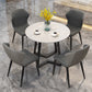 Round Double Pedestal Dining Site Table Contemporary Dinette Table for Home Clearhalo ' dining_table' 'Dining Tables & Seating' 'Dining Tables' 'furn' 'furn_dining_table' 'Furniture' 'furniture_dining_table' 'Kitchen & Dining Furniture' 'kitchen&dining_furn' 'kitchen' 'kitchen_dining_table' 3643038