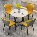 Round Double Pedestal Dining Site Table Contemporary Dinette Table for Home Clearhalo ' dining_table' 'Dining Tables & Seating' 'Dining Tables' 'furn' 'furn_dining_table' 'Furniture' 'furniture_dining_table' 'Kitchen & Dining Furniture' 'kitchen&dining_furn' 'kitchen' 'kitchen_dining_table' 3643039