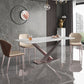 Metal Modern Rectangle Table Sintered Stone Dining Table with Pedestal Base Clearhalo ' dining_table' 'Dining Tables & Seating' 'Dining Tables' 'furn' 'furn_dining_table' 'Furniture' 'furniture_dining_table' 'Kitchen & Dining Furniture' 'kitchen&dining_furn' 'kitchen' 'kitchen_dining_table' 3643072