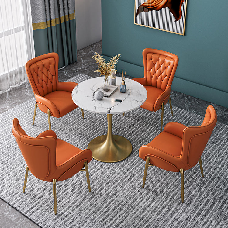 Sintered Stone Modern Style Dining Table White Round Table with Tulip Base Clearhalo ' dining_table' 'Dining Tables & Seating' 'Dining Tables' 'furn' 'furn_dining_table' 'Furniture' 'furniture_dining_table' 'Kitchen & Dining Furniture' 'kitchen&dining_furn' 'kitchen' 'kitchen_dining_table' 3643081