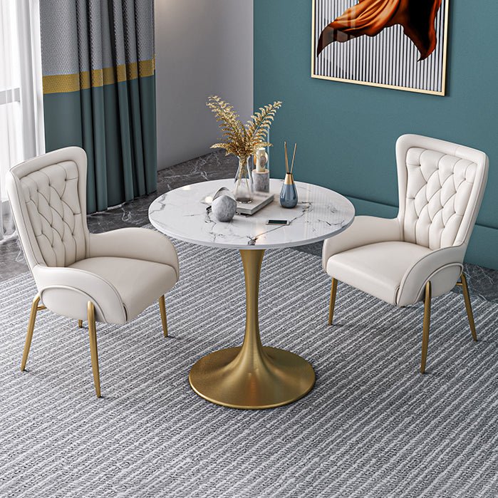 Sintered Stone Modern Style Dining Table White Round Table with Tulip Base Clearhalo ' dining_table' 'Dining Tables & Seating' 'Dining Tables' 'furn' 'furn_dining_table' 'Furniture' 'furniture_dining_table' 'Kitchen & Dining Furniture' 'kitchen&dining_furn' 'kitchen' 'kitchen_dining_table' 3643085