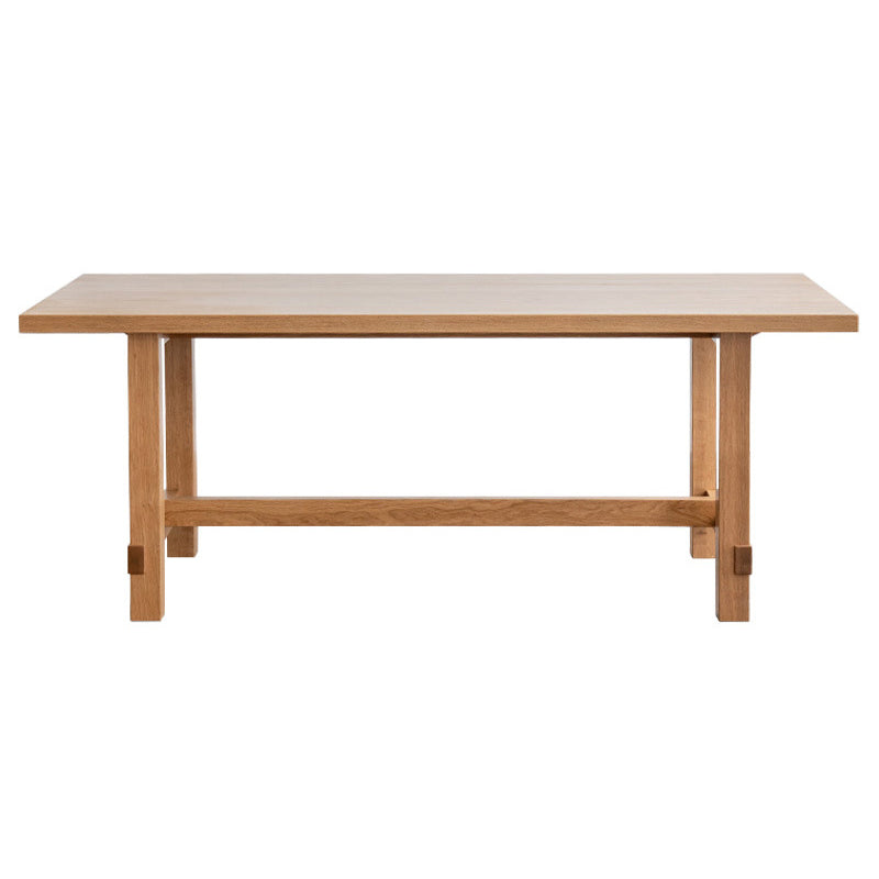 Solid Wood Rectangle Dining Table Modern Contemporary Kitchen Wood Table with Trestle Base 82.7"L x 35.4"W x 29.5"H Clearhalo ' dining_table' 'Dining Tables & Seating' 'Dining Tables' 'Furniture' 'furniture_dining_table' 'Kitchen & Dining Furniture' 'kitchen&dining_furn' 'kitchen' 'kitchen_dining_table' 3643095