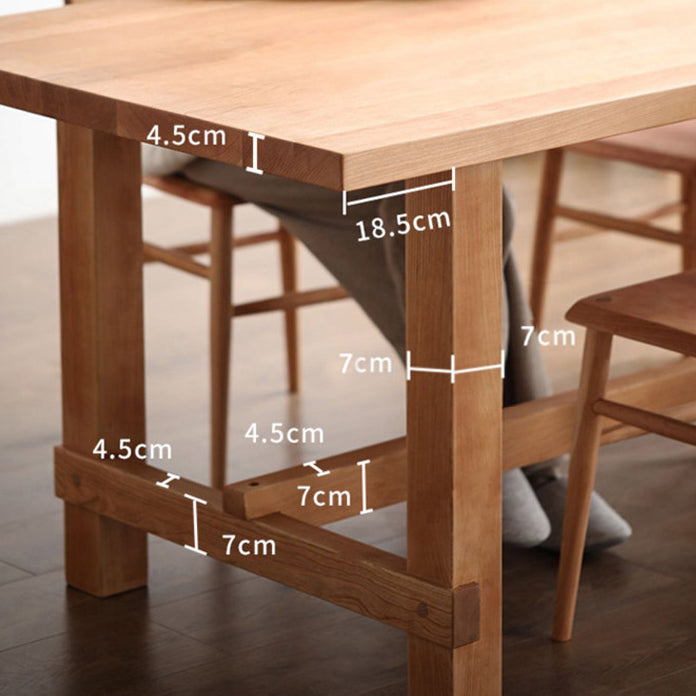 Solid Wood Rectangle Dining Table Modern Contemporary Kitchen Wood Table with Trestle Base Clearhalo ' dining_table' 'Dining Tables & Seating' 'Dining Tables' 'Furniture' 'furniture_dining_table' 'Kitchen & Dining Furniture' 'kitchen&dining_furn' 'kitchen' 'kitchen_dining_table' 3643098