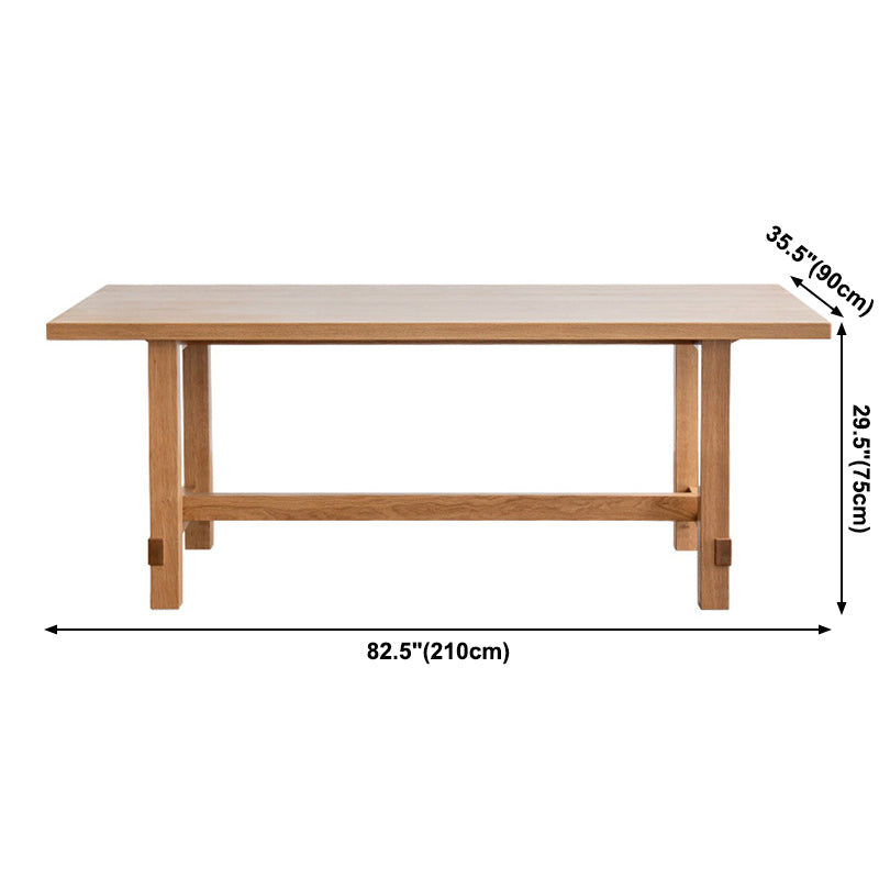 Solid Wood Rectangle Dining Table Modern Contemporary Kitchen Wood Table with Trestle Base Clearhalo ' dining_table' 'Dining Tables & Seating' 'Dining Tables' 'Furniture' 'furniture_dining_table' 'Kitchen & Dining Furniture' 'kitchen&dining_furn' 'kitchen' 'kitchen_dining_table' 3643101