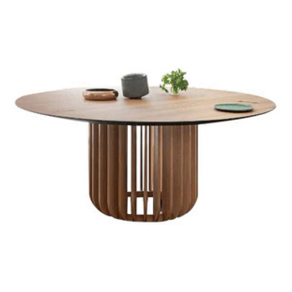 Round Solid Wood Brown Tone Dining Table Simplicity Pedestal Table for Dining Room Clearhalo ' dining_table' 'Dining Tables & Seating' 'Dining Tables' 'furn' 'furn_dining_table' 'Furniture' 'furniture_dining_table' 'Kitchen & Dining Furniture' 'kitchen&dining_furn' 'kitchen' 'kitchen_dining_table' 3643106