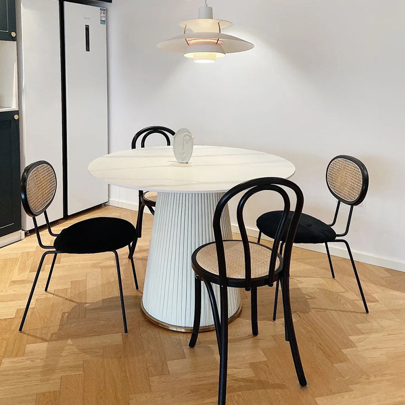 Stone Dining Room Collection Contemporary Round Dining Table for Kitchen Home Clearhalo ' dining_table' 'Dining Tables & Seating' 'Dining Tables' 'furn' 'furn_dining_table' 'Furniture' 'furniture_dining_table' 'Kitchen & Dining Furniture' 'kitchen&dining_furn' 'kitchen' 'kitchen_dining_table' 3643108
