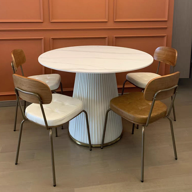 Stone Dining Room Collection Contemporary Round Dining Table for Kitchen Home Clearhalo ' dining_table' 'Dining Tables & Seating' 'Dining Tables' 'furn' 'furn_dining_table' 'Furniture' 'furniture_dining_table' 'Kitchen & Dining Furniture' 'kitchen&dining_furn' 'kitchen' 'kitchen_dining_table' 3643110