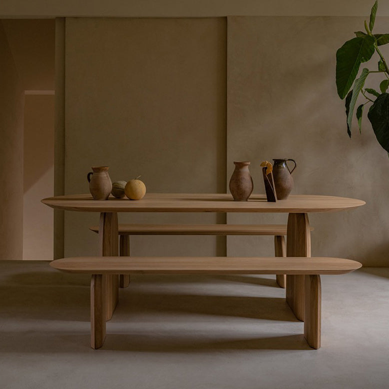 Oval Double Pedestal Modern Dining Table Wood Color Fixed Table of Solid Wood Clearhalo ' dining_table' 'Dining Tables & Seating' 'Dining Tables' 'furn' 'furn_dining_table' 'Furniture' 'furniture_dining_table' 'Kitchen & Dining Furniture' 'kitchen&dining_furn' 'kitchen' 'kitchen_dining_table' 3643115