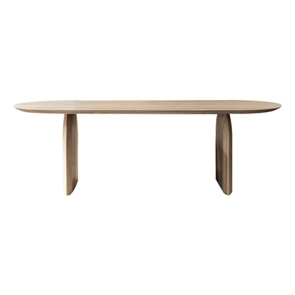 Oval Double Pedestal Modern Dining Table Wood Color Fixed Table of Solid Wood Without Chairs Clearhalo ' dining_table' 'Dining Tables & Seating' 'Dining Tables' 'furn' 'furn_dining_table' 'Furniture' 'furniture_dining_table' 'Kitchen & Dining Furniture' 'kitchen&dining_furn' 'kitchen' 'kitchen_dining_table' 3643119