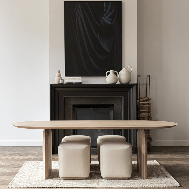Oval Double Pedestal Modern Dining Table Wood Color Fixed Table of Solid Wood Clearhalo ' dining_table' 'Dining Tables & Seating' 'Dining Tables' 'furn' 'furn_dining_table' 'Furniture' 'furniture_dining_table' 'Kitchen & Dining Furniture' 'kitchen&dining_furn' 'kitchen' 'kitchen_dining_table' 3643125