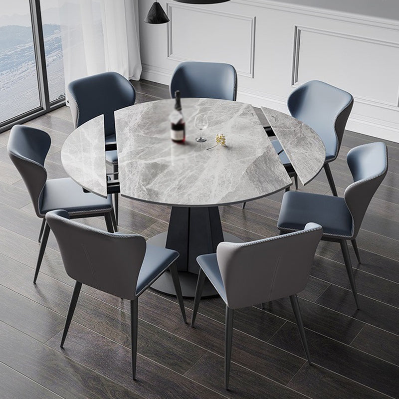 Contemporary Round Dining Table Sintered Stone Dining Table with Pedestal Base Clearhalo ' dining_table' 'Dining Tables & Seating' 'Dining Tables' 'furn' 'furn_dining_table' 'Furniture' 'furniture_dining_table' 'Kitchen & Dining Furniture' 'kitchen&dining_furn' 'kitchen' 'kitchen_dining_table' 3643126