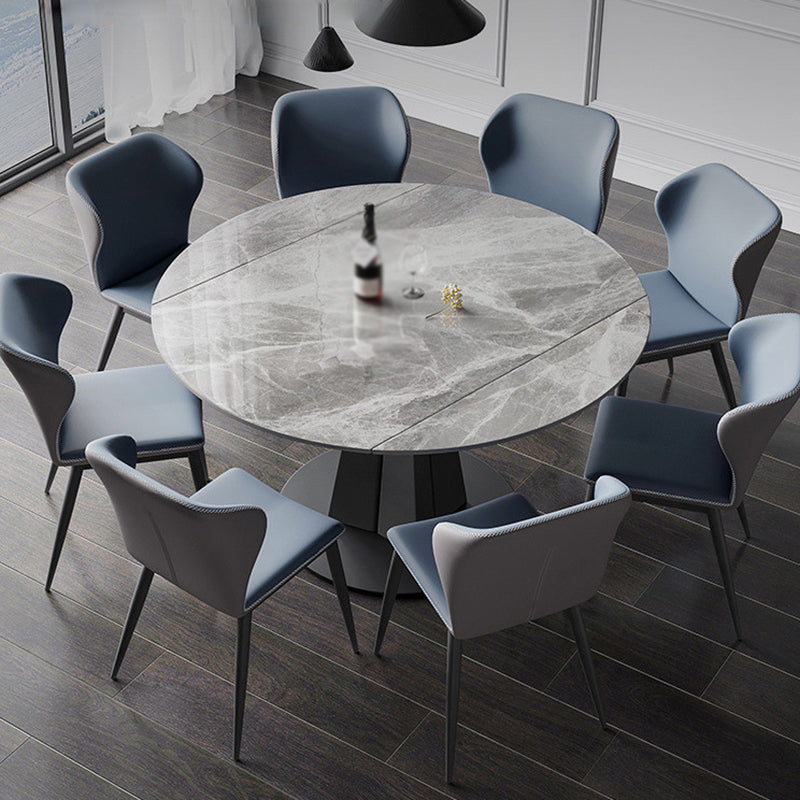 Contemporary Round Dining Table Sintered Stone Dining Table with Pedestal Base Clearhalo ' dining_table' 'Dining Tables & Seating' 'Dining Tables' 'furn' 'furn_dining_table' 'Furniture' 'furniture_dining_table' 'Kitchen & Dining Furniture' 'kitchen&dining_furn' 'kitchen' 'kitchen_dining_table' 3643127