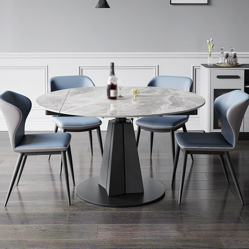 Contemporary Round Dining Table Sintered Stone Dining Table with Pedestal Base Clearhalo ' dining_table' 'Dining Tables & Seating' 'Dining Tables' 'furn' 'furn_dining_table' 'Furniture' 'furniture_dining_table' 'Kitchen & Dining Furniture' 'kitchen&dining_furn' 'kitchen' 'kitchen_dining_table' 3643128