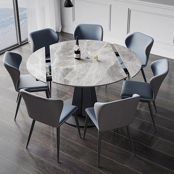 Contemporary Round Dining Table Sintered Stone Dining Table with Pedestal Base Clearhalo ' dining_table' 'Dining Tables & Seating' 'Dining Tables' 'furn' 'furn_dining_table' 'Furniture' 'furniture_dining_table' 'Kitchen & Dining Furniture' 'kitchen&dining_furn' 'kitchen' 'kitchen_dining_table' 3643134