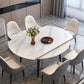 Modern Style Sintered Stone Dining Table White Round Table with Black Legs Clearhalo ' dining_table' 'Dining Tables & Seating' 'Dining Tables' 'furn' 'furn_dining_table' 'Furniture' 'furniture_dining_table' 'Kitchen & Dining Furniture' 'kitchen&dining_furn' 'kitchen' 'kitchen_dining_table' 3643148