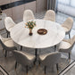 Modern Style Sintered Stone Dining Table White Round Table with Black Legs Clearhalo ' dining_table' 'Dining Tables & Seating' 'Dining Tables' 'furn' 'furn_dining_table' 'Furniture' 'furniture_dining_table' 'Kitchen & Dining Furniture' 'kitchen&dining_furn' 'kitchen' 'kitchen_dining_table' 3643149