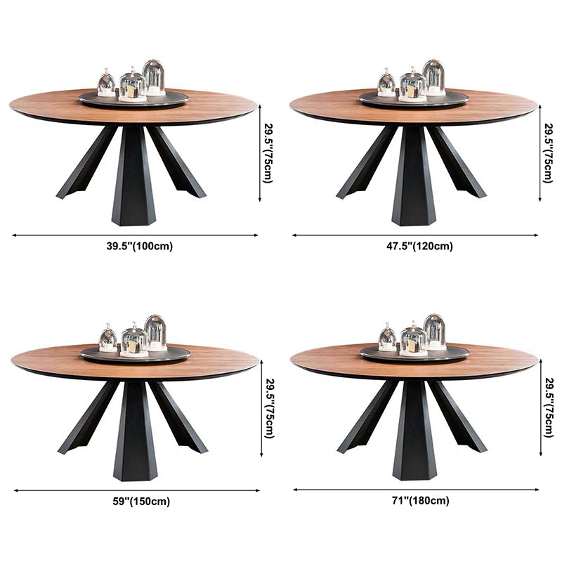 Contemporary Round Dining Table Pine Solid Wood Table with Pedestal Base for Dining Room Clearhalo ' dining_table' 'Dining Tables & Seating' 'Dining Tables' 'Furniture' 'furniture_dining_table' 'Kitchen & Dining Furniture' 'kitchen&dining_furn' 'kitchen' 'kitchen_dining_table' 3643169