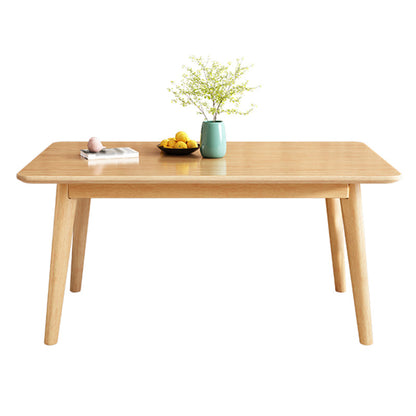Rubberwood 4 Legs Dining Table Modern Style Rectangle Solid Wood Table for Home Natural Without Chairs Clearhalo ' dining_table' 'Dining Tables & Seating' 'Dining Tables' 'furn' 'furn_dining_table' 'Furniture' 'furniture_dining_table' 'Kitchen & Dining Furniture' 'kitchen&dining_furn' 'kitchen' 'kitchen_dining_table' 3643171
