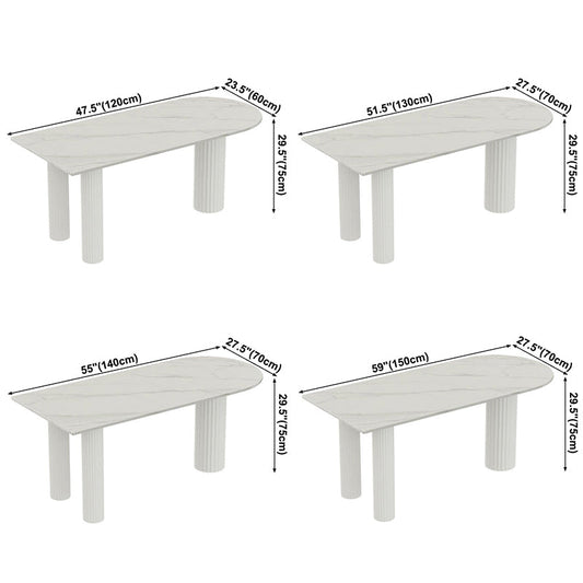 Solid Wood Contemporary Free Form Dining Table Sintered Stone Table for Dining Room