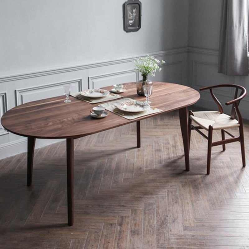 Contemporary Oval Dining Table Pine Solid Wood Table with 4 Legs for Dining Room Without Chairs Clearhalo ' dining_table' 'Dining Tables & Seating' 'Dining Tables' 'furn' 'furn_dining_table' 'Furniture' 'furniture_dining_table' 'Kitchen & Dining Furniture' 'kitchen&dining_furn' 'kitchen' 'kitchen_dining_table' 3643210