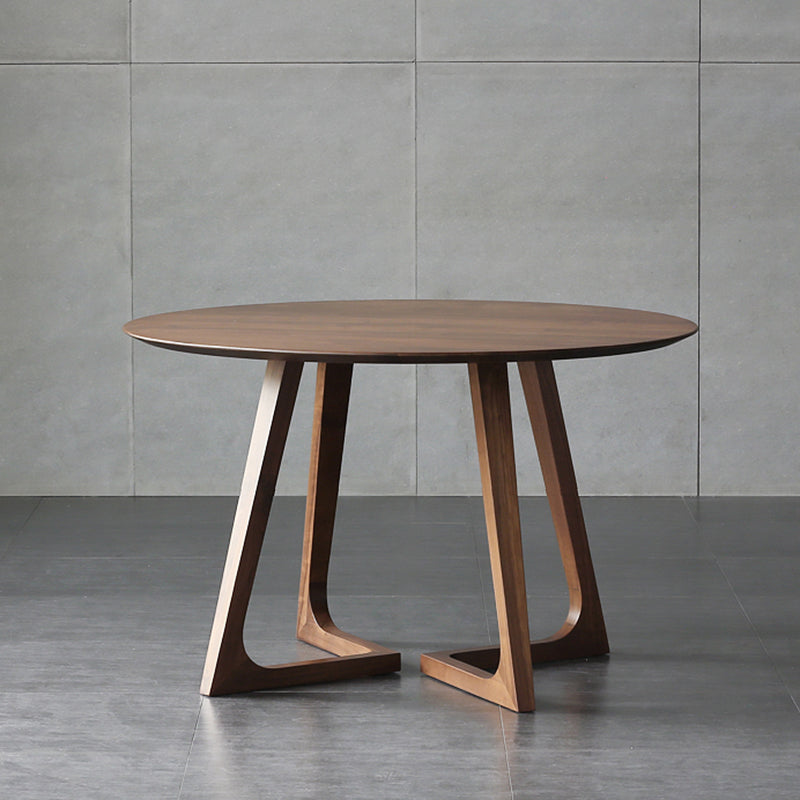 Contemporary Round Dining Table Ash Solid Wood Table with Double Pedestal for Dining Room Without Chairs Clearhalo ' dining_table' 'Dining Tables & Seating' 'Dining Tables' 'furn' 'furn_dining_table' 'Furniture' 'furniture_dining_table' 'Kitchen & Dining Furniture' 'kitchen&dining_furn' 'kitchen' 'kitchen_dining_table' 3643218