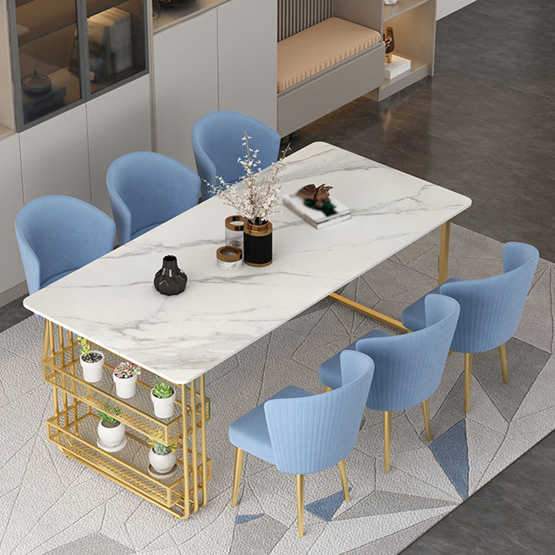 Metal Modern Rectangle Indoor Table Sintered Stone Table for Kitchen and Dining Room Clearhalo ' dining_table' 'Dining Tables & Seating' 'Dining Tables' 'furn' 'furn_dining_table' 'Furniture' 'furniture_dining_table' 'Kitchen & Dining Furniture' 'kitchen&dining_furn' 'kitchen' 'kitchen_dining_table' 3643238