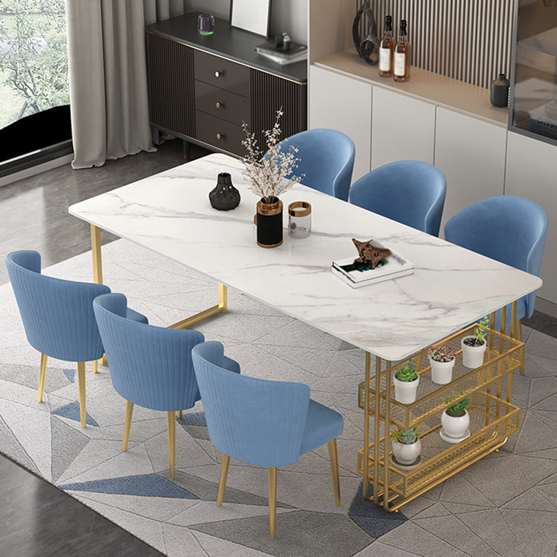 Metal Modern Rectangle Indoor Table Sintered Stone Table for Kitchen and Dining Room Clearhalo ' dining_table' 'Dining Tables & Seating' 'Dining Tables' 'furn' 'furn_dining_table' 'Furniture' 'furniture_dining_table' 'Kitchen & Dining Furniture' 'kitchen&dining_furn' 'kitchen' 'kitchen_dining_table' 3643240