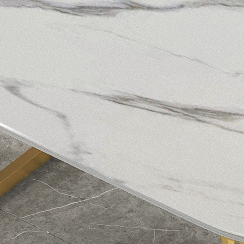 Metal Modern Rectangle Indoor Table Sintered Stone Table for Kitchen and Dining Room Clearhalo ' dining_table' 'Dining Tables & Seating' 'Dining Tables' 'furn' 'furn_dining_table' 'Furniture' 'furniture_dining_table' 'Kitchen & Dining Furniture' 'kitchen&dining_furn' 'kitchen' 'kitchen_dining_table' 3643241