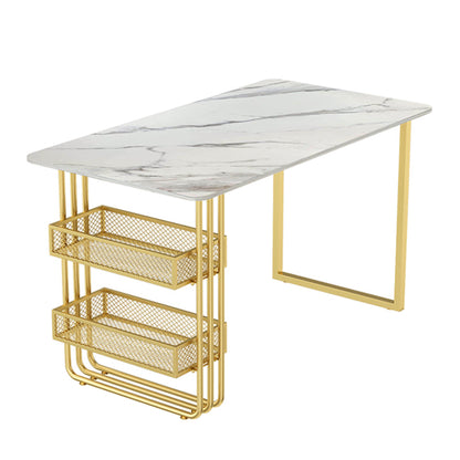 Metal Modern Rectangle Indoor Table Sintered Stone Table for Kitchen and Dining Room Without Chairs Clearhalo ' dining_table' 'Dining Tables & Seating' 'Dining Tables' 'furn' 'furn_dining_table' 'Furniture' 'furniture_dining_table' 'Kitchen & Dining Furniture' 'kitchen&dining_furn' 'kitchen' 'kitchen_dining_table' 3643242