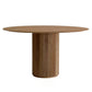 Contemporary Round Dining Table Ash Solid Wood Table with Pedestal Base for Dining Room Brown Without Chairs Clearhalo ' dining_table' 'Dining Tables & Seating' 'Dining Tables' 'furn' 'furn_dining_table' 'Furniture' 'furniture_dining_table' 'Kitchen & Dining Furniture' 'kitchen&dining_furn' 'kitchen' 'kitchen_dining_table' 3643248