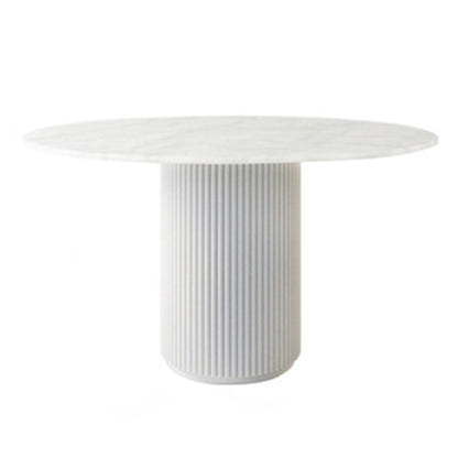 Contemporary Round Dining Table Ash Solid Wood Table with Pedestal Base for Dining Room White Without Chairs Clearhalo ' dining_table' 'Dining Tables & Seating' 'Dining Tables' 'furn' 'furn_dining_table' 'Furniture' 'furniture_dining_table' 'Kitchen & Dining Furniture' 'kitchen&dining_furn' 'kitchen' 'kitchen_dining_table' 3643249