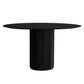 Contemporary Round Dining Table Ash Solid Wood Table with Pedestal Base for Dining Room Black Without Chairs Clearhalo ' dining_table' 'Dining Tables & Seating' 'Dining Tables' 'furn' 'furn_dining_table' 'Furniture' 'furniture_dining_table' 'Kitchen & Dining Furniture' 'kitchen&dining_furn' 'kitchen' 'kitchen_dining_table' 3643251