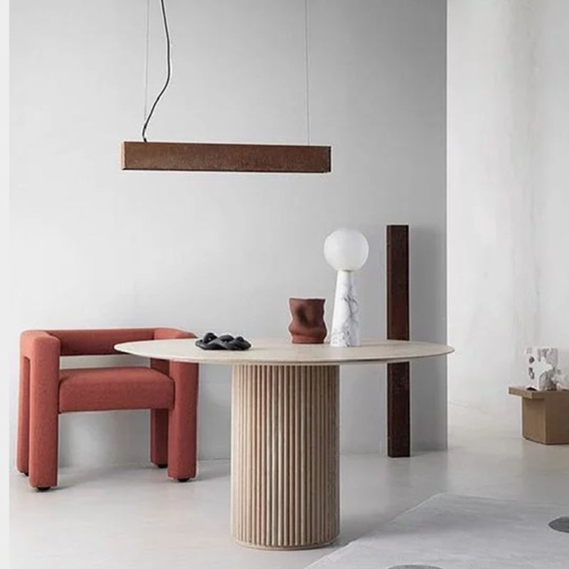 Contemporary Round Dining Table Ash Solid Wood Table with Pedestal Base for Dining Room Clearhalo ' dining_table' 'Dining Tables & Seating' 'Dining Tables' 'furn' 'furn_dining_table' 'Furniture' 'furniture_dining_table' 'Kitchen & Dining Furniture' 'kitchen&dining_furn' 'kitchen' 'kitchen_dining_table' 3643252