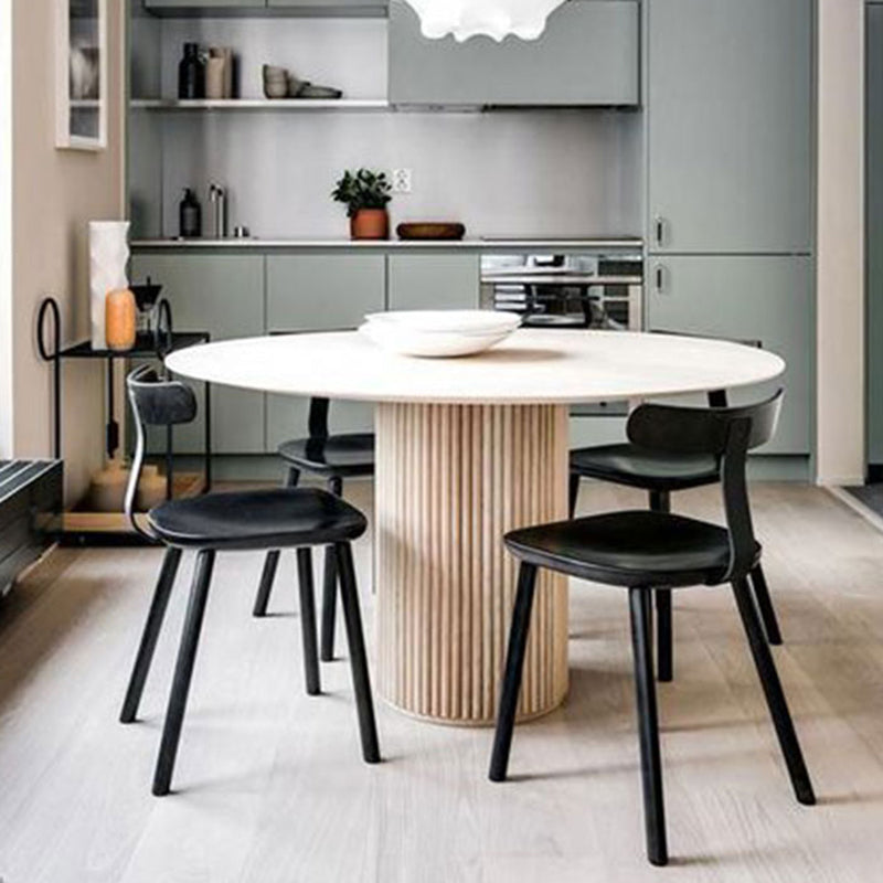 Contemporary Round Dining Table Ash Solid Wood Table with Pedestal Base for Dining Room Clearhalo ' dining_table' 'Dining Tables & Seating' 'Dining Tables' 'furn' 'furn_dining_table' 'Furniture' 'furniture_dining_table' 'Kitchen & Dining Furniture' 'kitchen&dining_furn' 'kitchen' 'kitchen_dining_table' 3643253