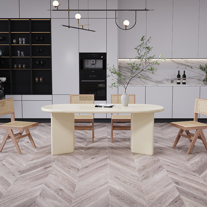 Solid Wood Contemporary Oval Dining Table Wood Top Table for Dining Room Clearhalo ' dining_table' 'Dining Tables & Seating' 'Dining Tables' 'furn' 'furn_dining_table' 'Furniture' 'furniture_dining_table' 'Kitchen & Dining Furniture' 'kitchen&dining_furn' 'kitchen' 'kitchen_dining_table' 3643282