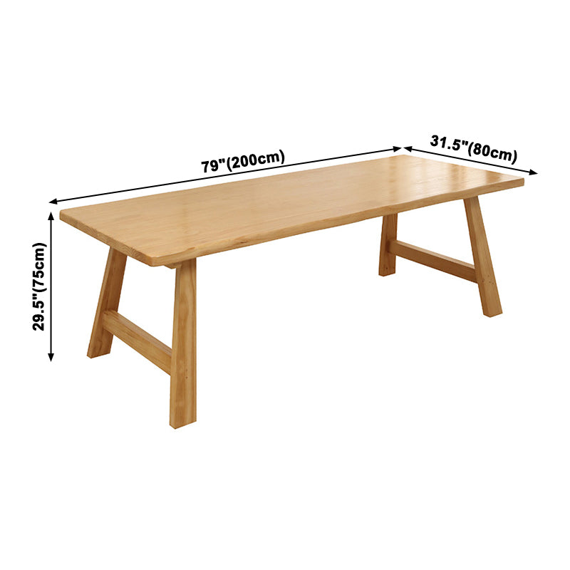 Rectangle Pine Solid Wood Table Modern Dining Table with Double Pedestal for Restaurant Clearhalo ' dining_table' 'Dining Tables & Seating' 'Dining Tables' 'furn' 'furn_dining_table' 'Furniture' 'furniture_dining_table' 'Kitchen & Dining Furniture' 'kitchen&dining_furn' 'kitchen' 'kitchen_dining_table' 3643300