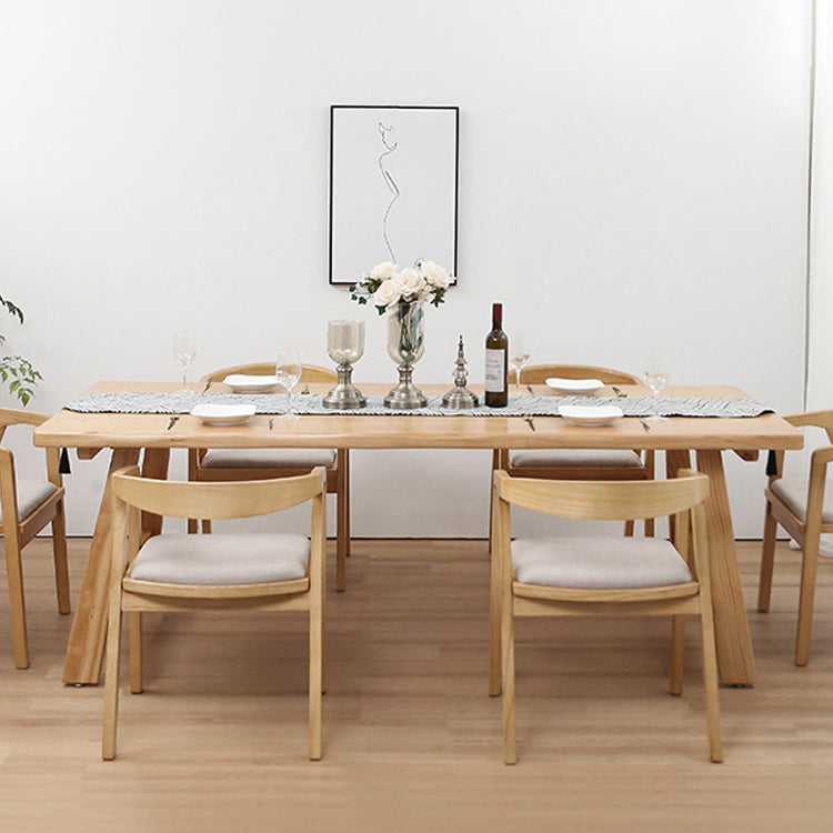 Rectangle Pine Solid Wood Table Modern Dining Table with Double Pedestal for Restaurant Clearhalo ' dining_table' 'Dining Tables & Seating' 'Dining Tables' 'furn' 'furn_dining_table' 'Furniture' 'furniture_dining_table' 'Kitchen & Dining Furniture' 'kitchen&dining_furn' 'kitchen' 'kitchen_dining_table' 3643301
