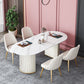 Contemporary Oval Dining Table Sintered Stone Dining Table with Double Pedestal for Dining Room Clearhalo ' dining_table' 'Dining Tables & Seating' 'Dining Tables' 'furn' 'furn_dining_table' 'Furniture' 'furniture_dining_table' 'Kitchen & Dining Furniture' 'kitchen&dining_furn' 'kitchen' 'kitchen_dining_table' 3643307