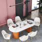 Contemporary Oval Dining Table Sintered Stone Dining Table with Double Pedestal for Dining Room Clearhalo ' dining_table' 'Dining Tables & Seating' 'Dining Tables' 'furn' 'furn_dining_table' 'Furniture' 'furniture_dining_table' 'Kitchen & Dining Furniture' 'kitchen&dining_furn' 'kitchen' 'kitchen_dining_table' 3643316