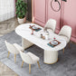 Contemporary Oval Dining Table Sintered Stone Dining Table with Double Pedestal for Dining Room Clearhalo ' dining_table' 'Dining Tables & Seating' 'Dining Tables' 'furn' 'furn_dining_table' 'Furniture' 'furniture_dining_table' 'Kitchen & Dining Furniture' 'kitchen&dining_furn' 'kitchen' 'kitchen_dining_table' 3643318
