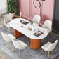 Contemporary Oval Dining Table Sintered Stone Dining Table with Double Pedestal for Dining Room Clearhalo ' dining_table' 'Dining Tables & Seating' 'Dining Tables' 'furn' 'furn_dining_table' 'Furniture' 'furniture_dining_table' 'Kitchen & Dining Furniture' 'kitchen&dining_furn' 'kitchen' 'kitchen_dining_table' 3643319