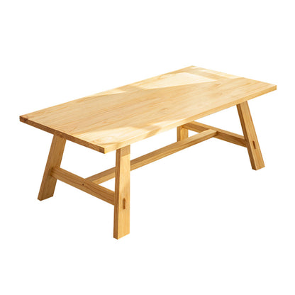 Rectangle Pine Solid Wood Table Modern Indoor Dining Table with Trestle Base for Restaurant Without Chairs Clearhalo ' dining_table' 'Dining Tables & Seating' 'Dining Tables' 'furn' 'furn_dining_table' 'Furniture' 'furniture_dining_table' 'Kitchen & Dining Furniture' 'kitchen&dining_furn' 'kitchen' 'kitchen_dining_table' 3643324