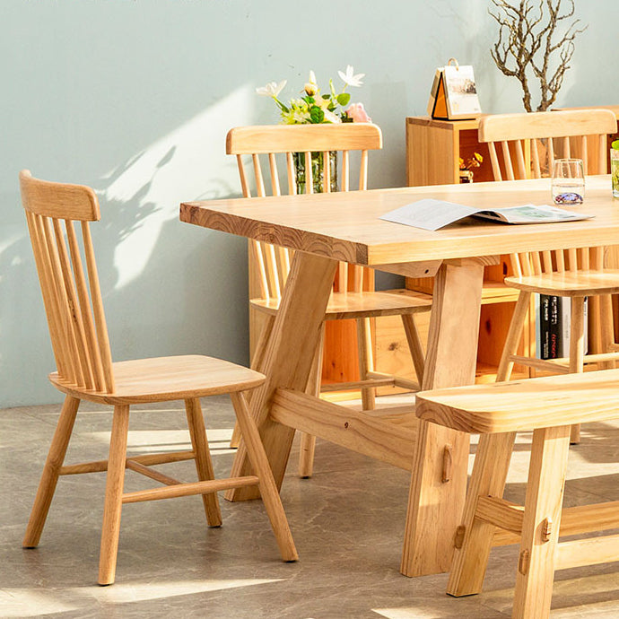 Rectangle Pine Solid Wood Table Modern Indoor Dining Table with Trestle Base for Restaurant Clearhalo ' dining_table' 'Dining Tables & Seating' 'Dining Tables' 'furn' 'furn_dining_table' 'Furniture' 'furniture_dining_table' 'Kitchen & Dining Furniture' 'kitchen&dining_furn' 'kitchen' 'kitchen_dining_table' 3643325