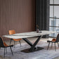 Metal Contemporary Rectangle Table Sintered Stone Dining Table with Pedestal Base Clearhalo ' dining_table' 'Dining Tables & Seating' 'Dining Tables' 'furn' 'furn_dining_table' 'Furniture' 'furniture_dining_table' 'Kitchen & Dining Furniture' 'kitchen&dining_furn' 'kitchen' 'kitchen_dining_table' 3643332