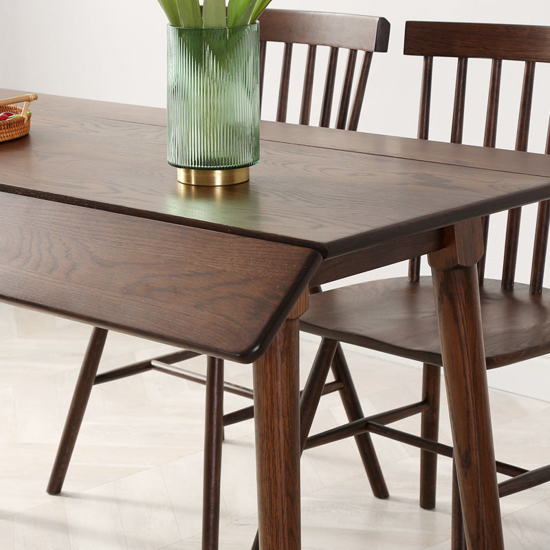 Rectangle White Oak Solid Wood Table Foldable Dining Table with 4 Legs for Restaurant Clearhalo ' dining_table' 'Dining Tables & Seating' 'Dining Tables' 'furn' 'furn_dining_table' 'Furniture' 'furniture_dining_table' 'Kitchen & Dining Furniture' 'kitchen&dining_furn' 'kitchen' 'kitchen_dining_table' 3643342