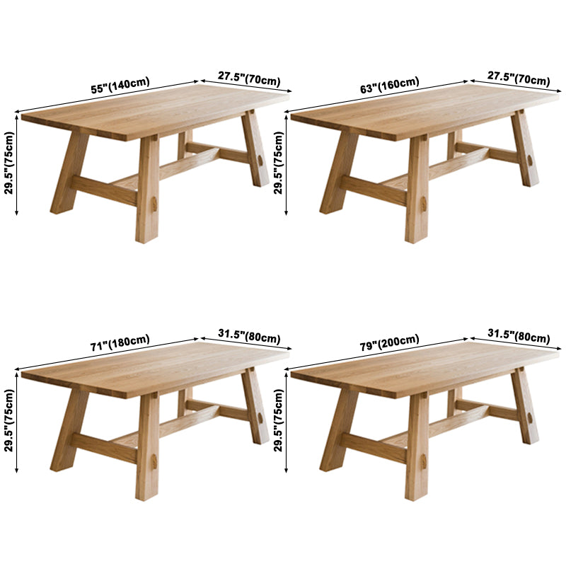 Rectangle Pine Solid Wood Table Minimalist Dining Table with Trestle Base for Restaurant Clearhalo ' dining_table' 'Dining Tables & Seating' 'Dining Tables' 'furn' 'furn_dining_table' 'Furniture' 'furniture_dining_table' 'Kitchen & Dining Furniture' 'kitchen&dining_furn' 'kitchen' 'kitchen_dining_table' 3643374
