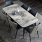 Metal Contemporary Rectangular Table Sintered Stone Top Dining Table with 4 Legs Clearhalo ' dining_table' 'Dining Tables & Seating' 'Dining Tables' 'furn' 'furn_dining_table' 'Furniture' 'furniture_dining_table' 'Kitchen & Dining Furniture' 'kitchen&dining_furn' 'kitchen' 'kitchen_dining_table' 3643388